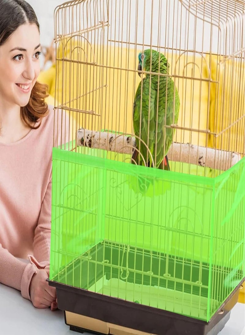 GGOOT Large Bird Cage Cover,  Bird Cage Seed Catcher, Adjustable Soft Airy Nylon Mesh Net, Birdcage Cover Skirt Seed Guard for Parrot Parakeet Macaw African Round Square Cages (Green) - Image 5