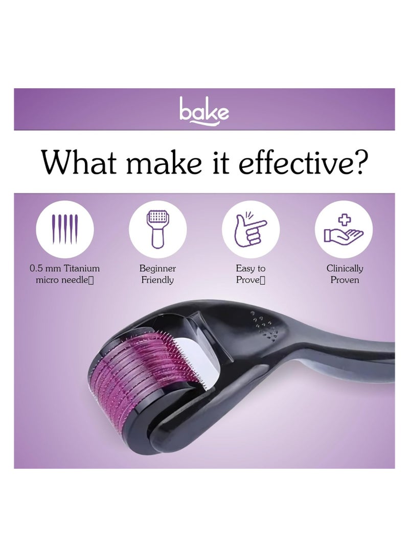 BAKE Derma Roller 0.5mm for Hair Growth with 540 Titanium Alloy Needles | For Beard Growth, Acne Marks | For Face & Hair - Image 4
