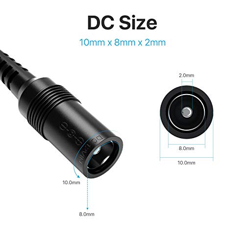 KEBILSHOP DC 1 Female to 4 Male Output Power Splitter Cable Y Adapter for CCTV Accessories (1 Dc Female to 4 Dc Male),Black - Image 2
