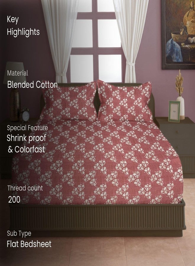 Swayam Microfiber Double Bedsheet with 2 Pillow Covers | Size 90 x 100 inch | 160 TC | Floral Design | Soft Breathable Bed Sheet | Comfortable & Durable for Bedroom - Red - Image 4