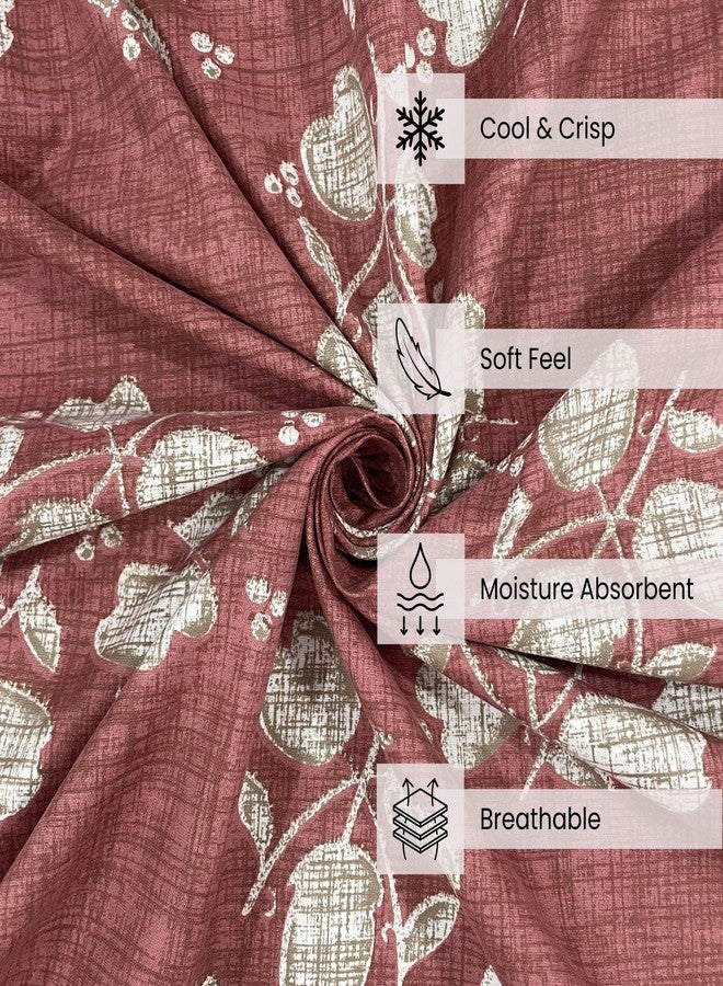 Swayam Microfiber Double Bedsheet with 2 Pillow Covers | Size 90 x 100 inch | 160 TC | Floral Design | Soft Breathable Bed Sheet | Comfortable & Durable for Bedroom - Red - Image 5