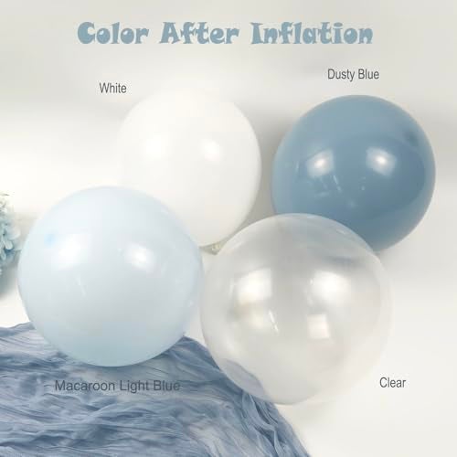 NUTTYBASH Dusty Blue Balloon Arch Kit 126 Pcs Light Blue and White Balloon Arch Garland Kit Include Macaron Balloons for Wedding Birthday Baby Shower Gender Reveal Bridal Decorations - Image 3