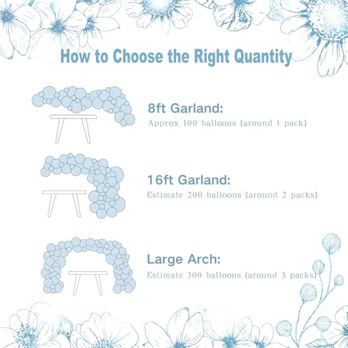 NUTTYBASH Dusty Blue Balloon Arch Kit 126 Pcs Light Blue and White Balloon Arch Garland Kit Include Macaron Balloons for Wedding Birthday Baby Shower Gender Reveal Bridal Decorations - Image 5
