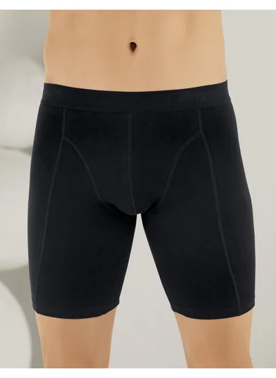 Şahinler Men's Black Lycra Long Boxer ME114