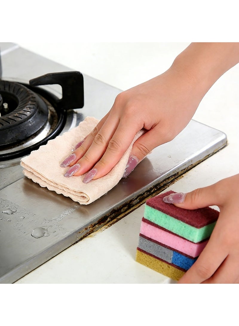 All-in-One Dish Cleaning Solution Bundle, Save AED 12:10 Colorful Sponges & 10 Reusable Microfiber Cloths - Image 3