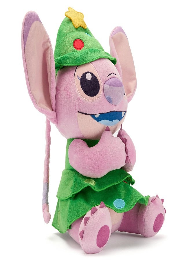 Disney Store Official Angel Holiday Plush - Lilo & Stitch Christmas Stuffed Animals - 14 Inch Disney Plushy - Features Christmas Tree Costume Dress with Metallic Ornaments, Velour Dress & Tiered Hat - Image 3