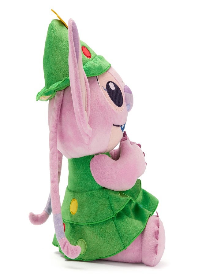 Disney Store Official Angel Holiday Plush - Lilo & Stitch Christmas Stuffed Animals - 14 Inch Disney Plushy - Features Christmas Tree Costume Dress with Metallic Ornaments, Velour Dress & Tiered Hat - Image 4