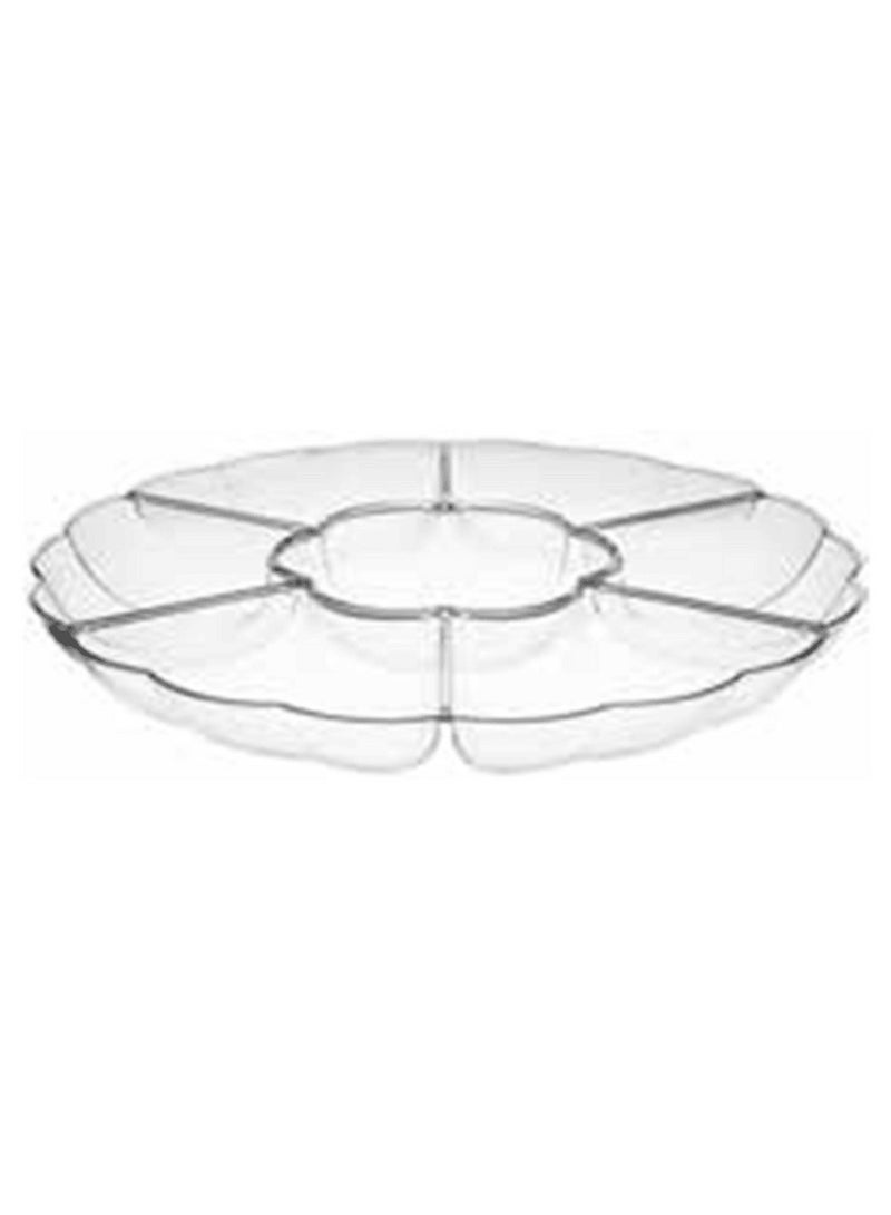 ارو تصميم عصري وأنيق، صينية تقديم دائرية مكونة من 6 أقسام شفافة