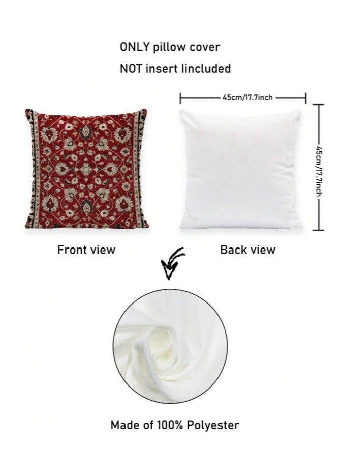 Cushion cover set of 4 pieces, bohemian design, bright and solid colors, size 45 cm x 45 cm, without filling  - Image 3