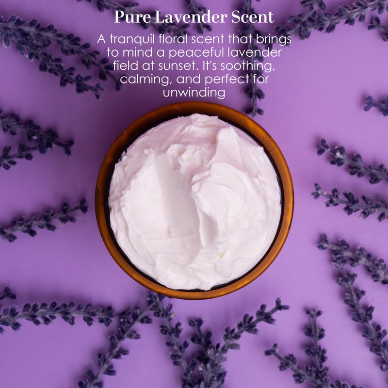 Better Shea Butter زبدة الجسم باللافندر مع زبدة الشيا، الجوجوبا وزيت اللافندر العطري - لوشن طبيعي للنساء، مرطب غير دهني للبشرة الجافة، كريم جسم مخفوق - Image 2