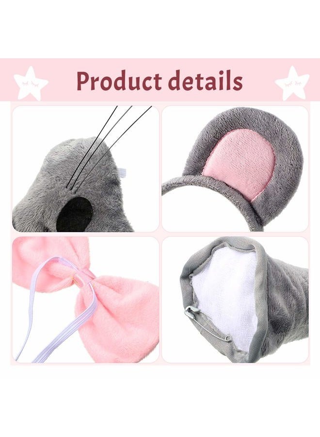 Geyoga Kids Mouse Costume Set Mouse Tutu Skirt Animal Ears Nose Bow Tie Tail Tutu Skirt Fancy Costume Accessories Halloween(Gray) - Image 4