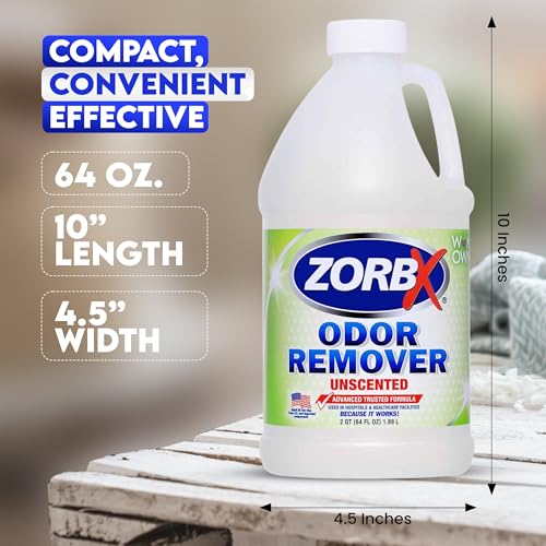 ZORBX Unscented Odor Eliminator for Strong Odor 64 oz - Used in Hospitals & Healthcare Facilities - Advanced Trusted Formula, Fast-Acting Odor Remover Spray for Dog, Cat, House & Carpet - Image 5