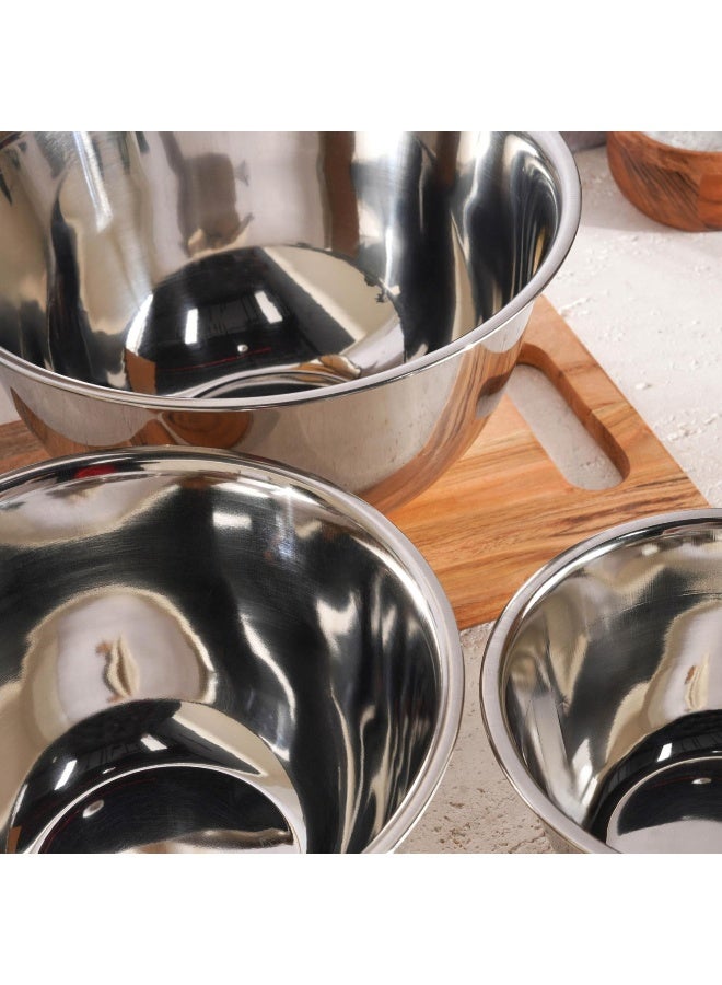 Pan Home طقم وعاء خلط من الفولاذ المقاوم للصدأ مكون من 3 قطع - Image 3