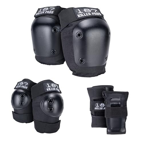 187 Killer Pads Six Pack Pad Set Protective Gear for Elbows Knees and Wrists Ideal for Skateboarding Roller Skating and Inline Skating - Image 1