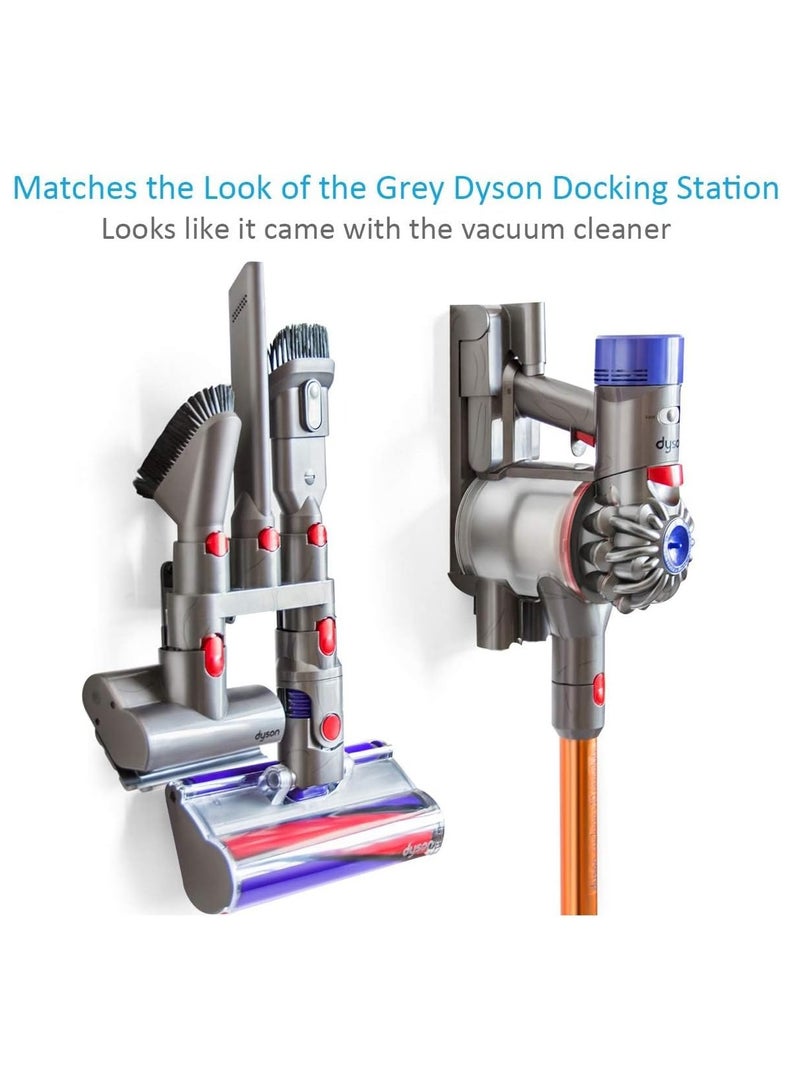 SYOSI Accessory Holder for Dyson Vacuum Cleaners - Compatible with V7 V8 V10 V11 V15 Gen5 - Wall Mount Docking Station in Grey (1 Pack)  - Image 4