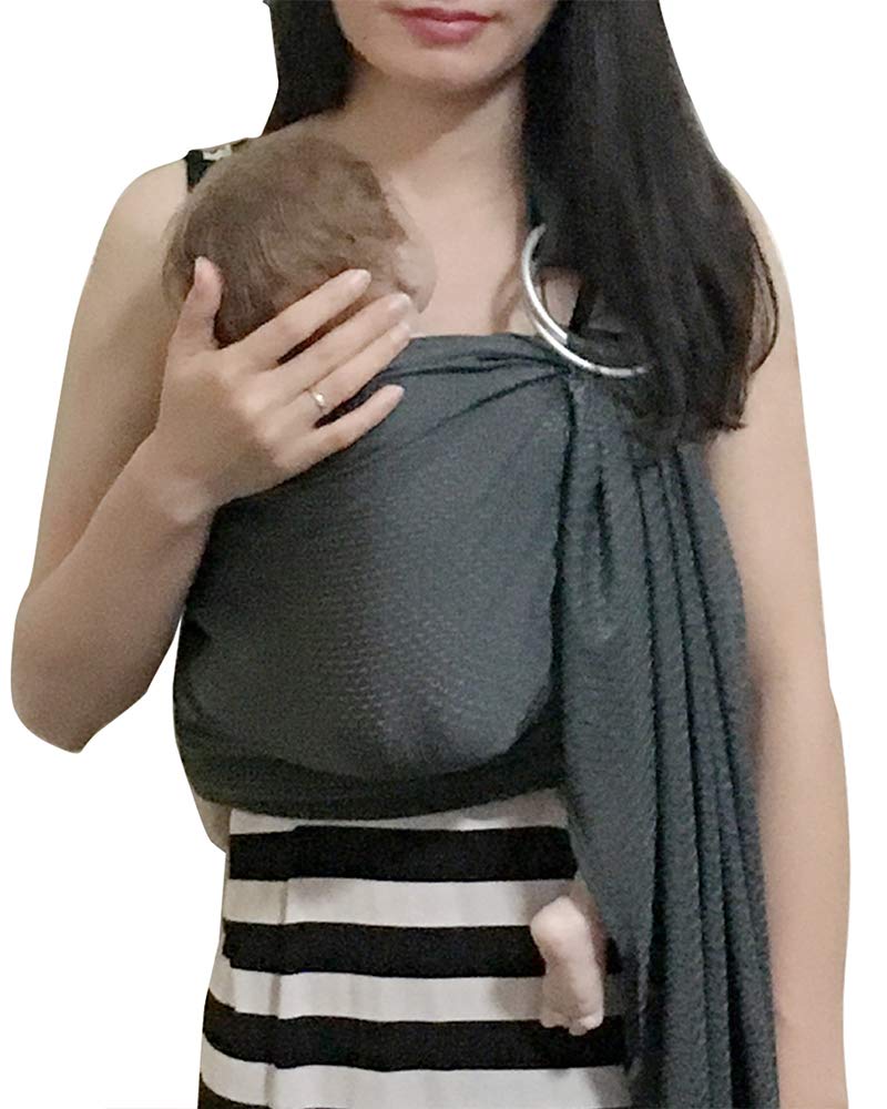 Vlokup Baby Water Ring Sling Carrier | Lightweight Breathable Mesh Baby Wrap for Infant, Newborn, Kids and Toddlers | Perfect for Summer, Swimming, Pool, Beach | Great for Dad Too Grey - Image 1