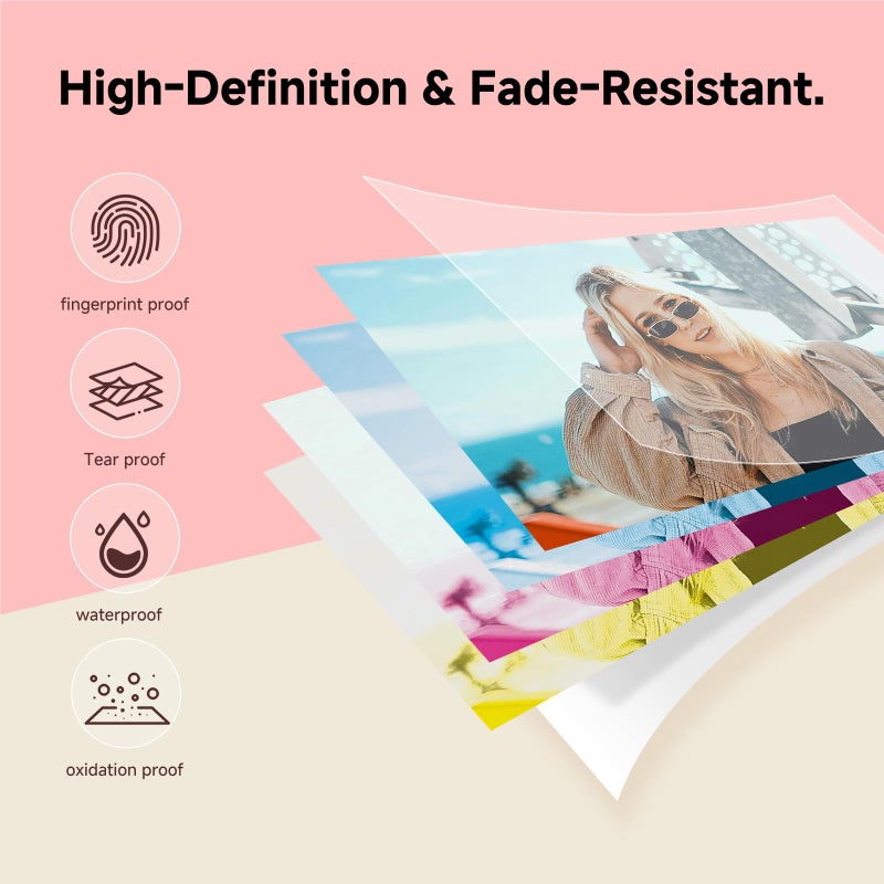 HPRT CP2100 Portable Photo Printer for iPhone & Android, 2 * 3 Instant Color Mini Printer, Bluetooth 5.0, Type-C Charging, Dye-Sublimation Tech, Initial 10 Sheets Included - Image 5