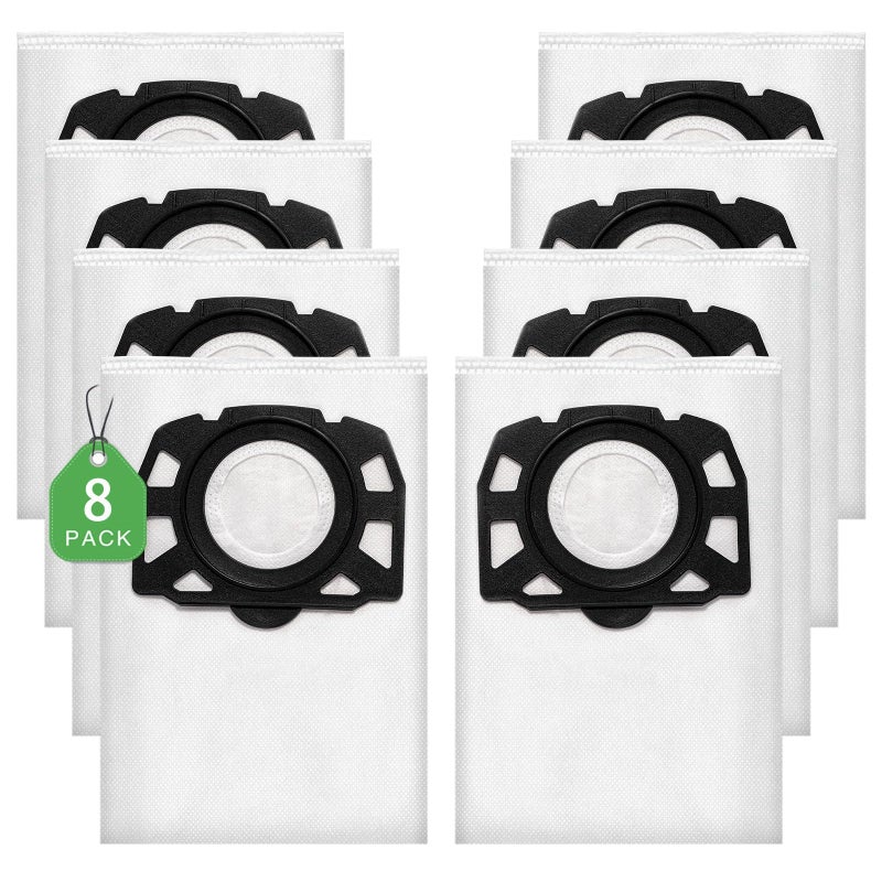 8 Pack KFI 357 Vacuum Cleaner Bags Compatible with Krcher WD 2 Plus WD 3 WD 3 Battery KWD 1 KWD 2 KWD 3 MV 3 WD 3200 to WD 3800 M SE 4001 SE 4002 Replace Part28633140