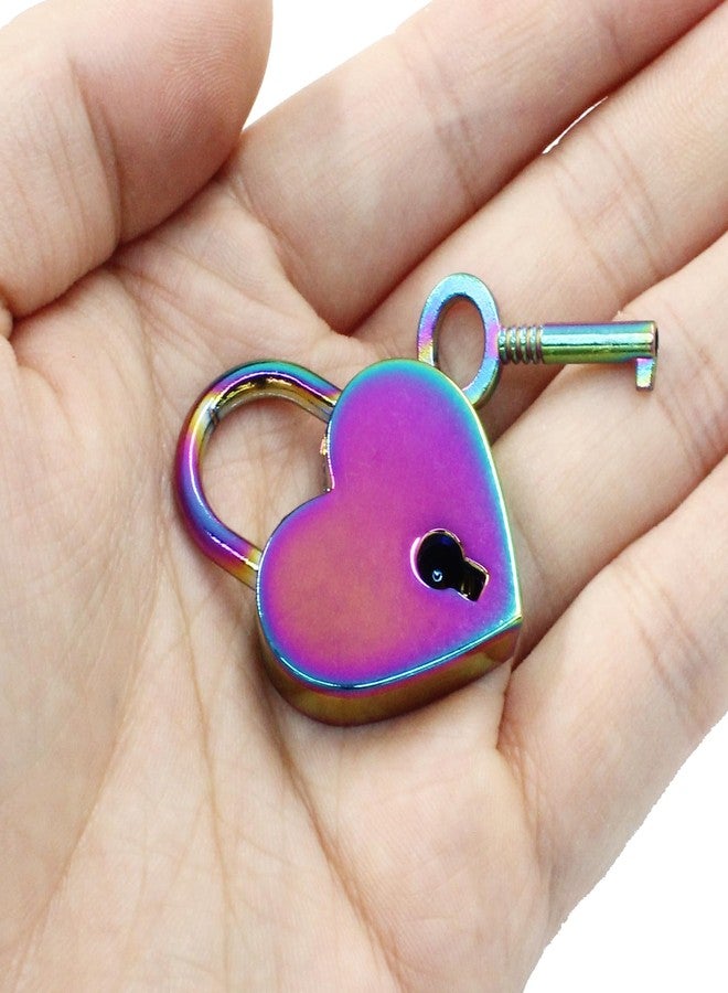 LifCratms 2Pcs Small Heart Padlock with Keys, Mini Padlock Heart Shaped Lock Colorful Padlock for Notebook, Diary Book, Jewelry Box, Srorage Box, Locker, Mini Bag - Image 5