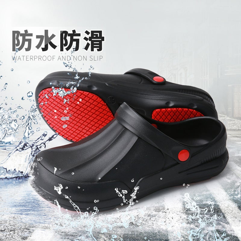 Plus Size Black Non-Slip Kitchen Shoes Rain Boots Canteen Work Labor Protection Shoes El Waterproof And Oil-Proof Chef Shoes - Image 4