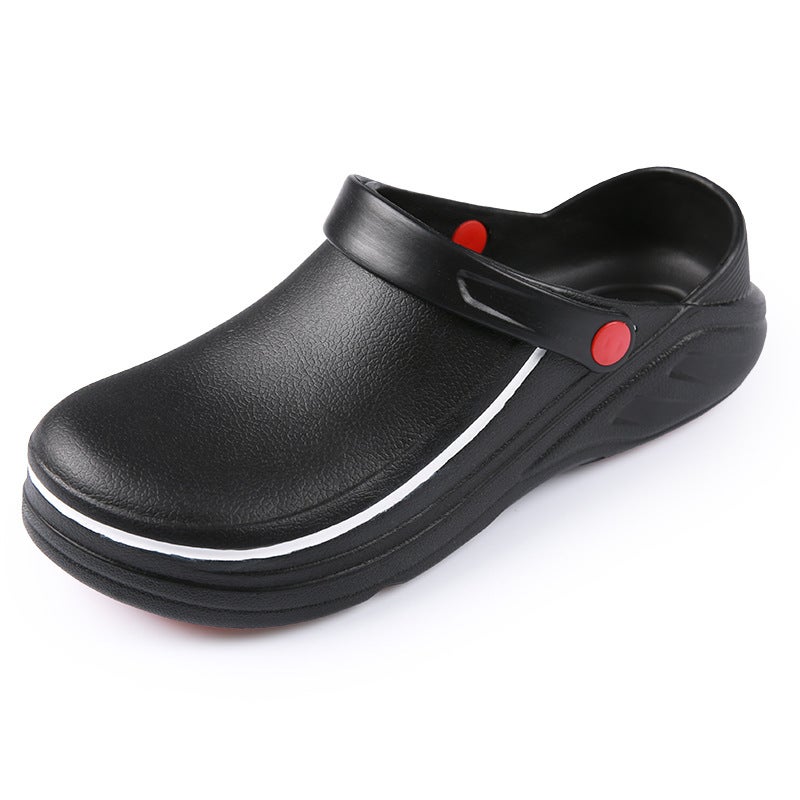 Plus Size Black Non-Slip Kitchen Shoes Rain Boots Canteen Work Labor Protection Shoes El Waterproof And Oil-Proof Chef Shoes - Image 1