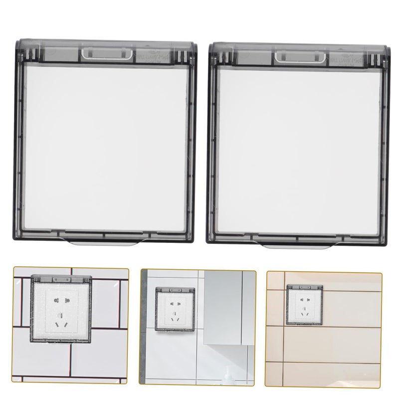 3 Waterproof Socket Protector Covers Adhesive Light Guard Safety Lock for Bathroom Walls - Image 5