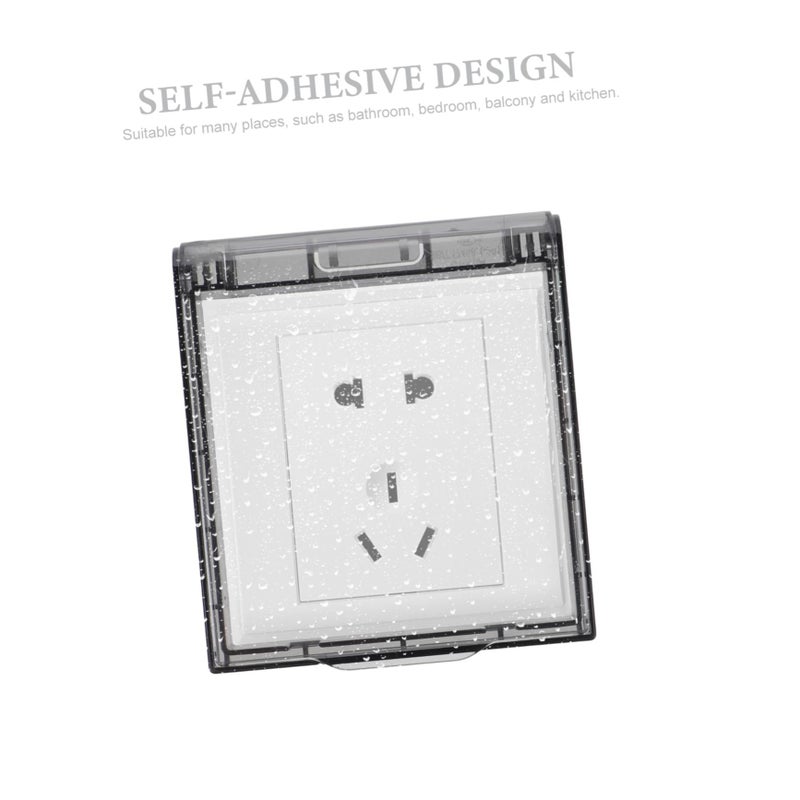 3 Waterproof Socket Protector Covers Adhesive Light Guard Safety Lock for Bathroom Walls - Image 4