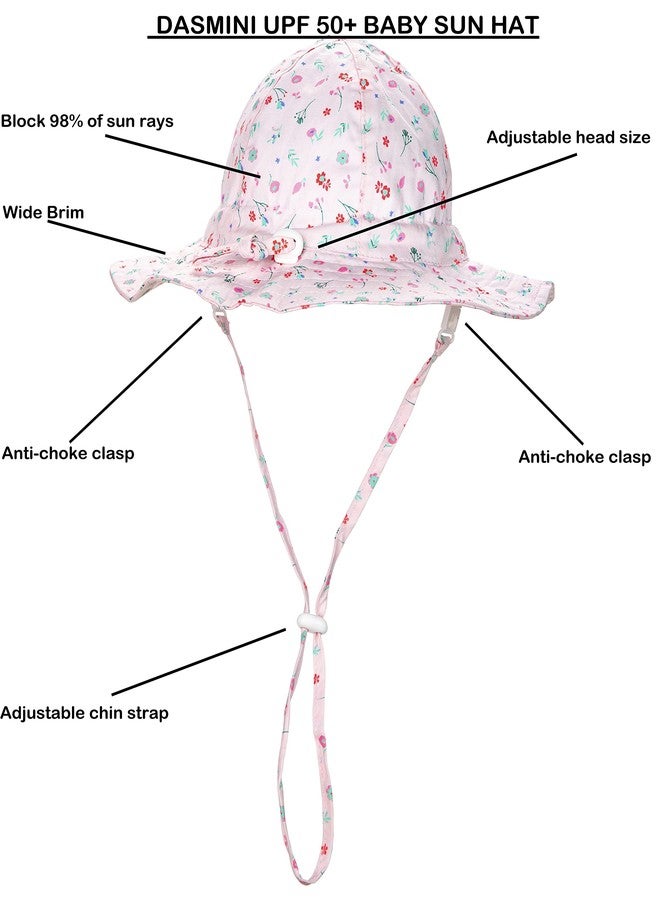 DASMINI Baby Girls Sun Hat Cute Flower and Grass Toddler Summer Outdoor Infant Beach Wide Brim Caps 6-24M - Image 2