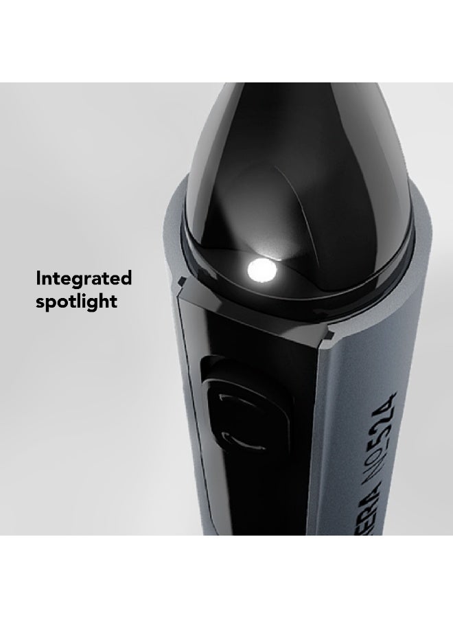 Carrera CRR524 Unisex Cosmetic Hair Trimmer, 0.4mm Precision Cut, Integrated Spotlight, Cordless & Portable, Battery Powered, For Nose Hair, Upper Lips, Ear, Eyebrow, Sideburns & Facial Hair, 2 Years Warranty - Image 3