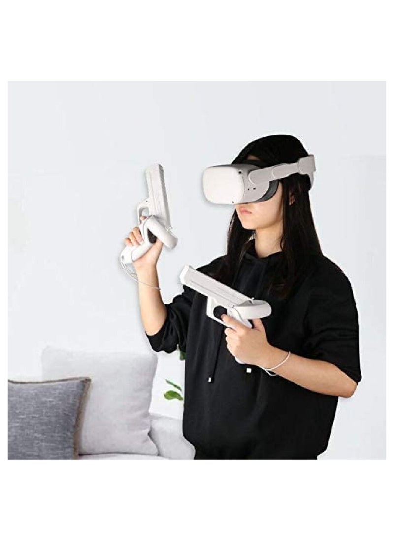 YONK - VR Game Gun For Oculus Quest 2 Controllers Enhanced FPS Gaming Experience Oculus Quest 2 Controllers Accessories White - Image 1