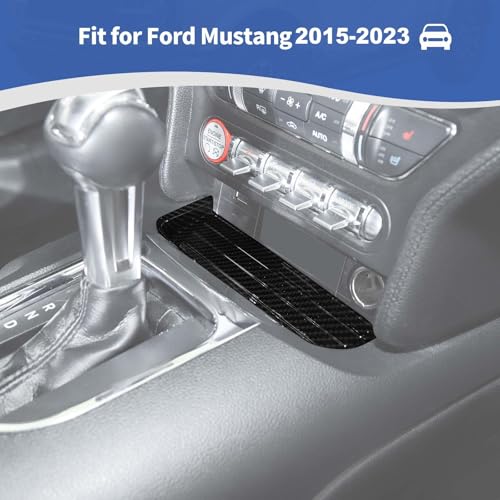 RT-TCZ for Mustang Carbon Fiber Tray Interior Accessories, Gear Shift Storage Organizer Trim for Ford Mustang 2015 2016 2017 2018 2019 2020 2021 2022 2023 - Image 4
