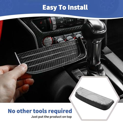 RT-TCZ for Mustang Carbon Fiber Tray Interior Accessories, Gear Shift Storage Organizer Trim for Ford Mustang 2015 2016 2017 2018 2019 2020 2021 2022 2023 - Image 5