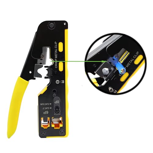 PARUHT Multifunctional Crimping Tool Wire Stripper Carbon Steel for Cat5, Cat7, RJ11 RJ12 RJ45 STP UTP,Any Assorted Color, 7CTMTOOL - Image 3