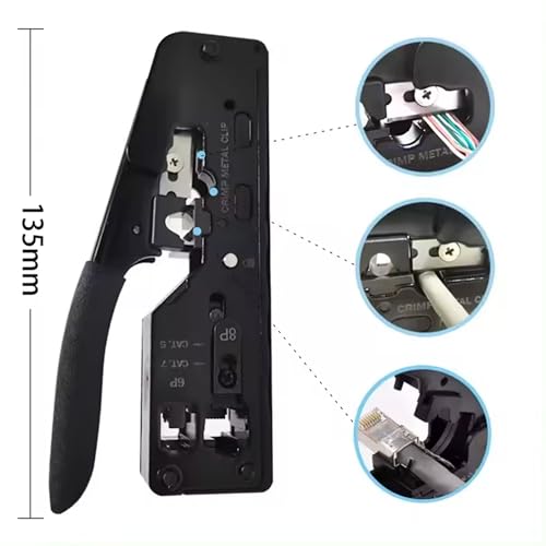 PARUHT Multifunctional Crimping Tool Wire Stripper Carbon Steel for Cat5, Cat7, RJ11 RJ12 RJ45 STP UTP,Any Assorted Color, 7CTMTOOL - Image 4