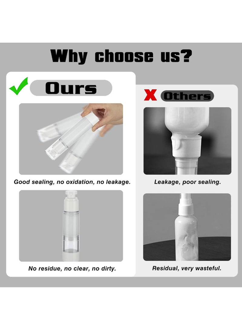 6 Pcs 1.7 Oz/50 ML Refillable Empty Spray Pump Bottles, Clear Plastic Travel Size Pump Bottles, Vacuum Cosmetic Containers Lotion Dispenser for Foundation, Cream, Shampoo - Image 3