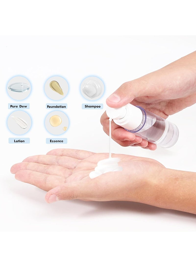 6 Pcs 1.7 Oz/50 ML Refillable Empty Spray Pump Bottles, Clear Plastic Travel Size Pump Bottles, Vacuum Cosmetic Containers Lotion Dispenser for Foundation, Cream, Shampoo - Image 2