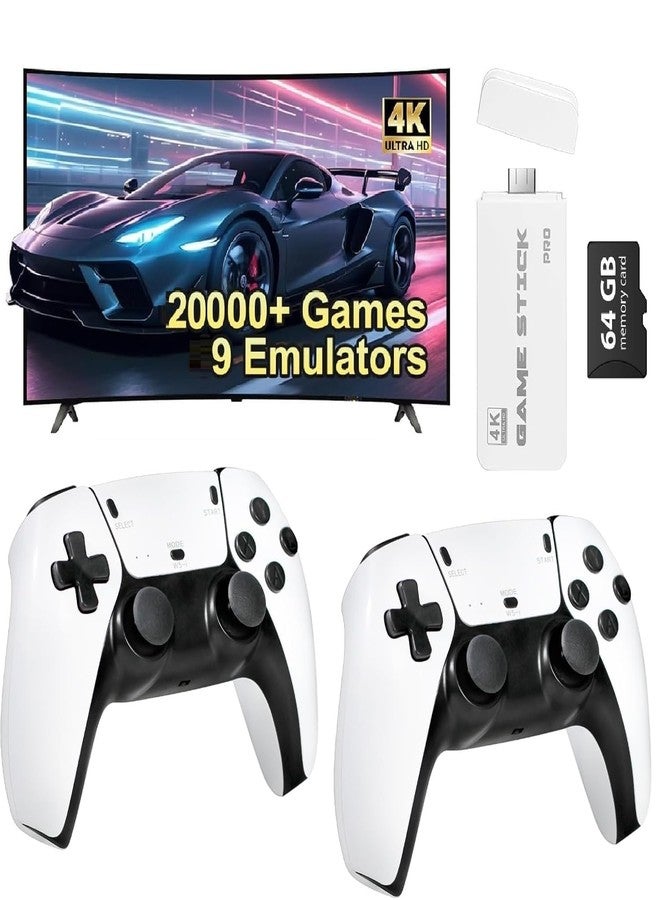 جهاز ألعاب فيديو تلفزيوني لاسلكي SSR إصدار 2025، يعمل بتقنية التوصيل والتشغيل، بدقة 4K فائقة الوضوح، مزود بأكثر من 20,000 لعبة مدمجة وذاكرة تخزين خارجية 64 جيجابايت، يدعم 9 محاكيات، مناسب للأطفال من سن 5 إلى 17 عامًا، لون أبيض. - Image 1