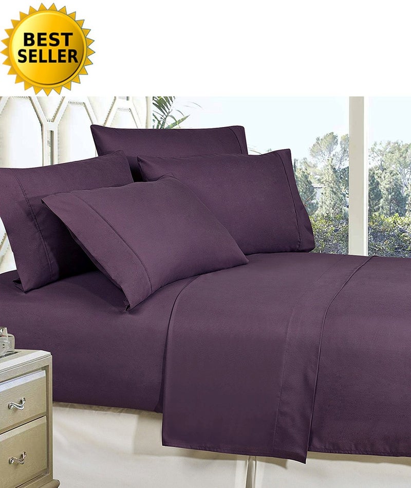 CELINE LINEN Best  Softest  Coziest Bed Sheets Ever! 1800 Premier Hotel Quality Wrinkle-Resistant 4-Piece Sheet Set with Deep Pockets  Full Purple - Image 4