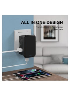 CAROSKI CAROSKI Universal Travel Adapter 3.4A - 5000mah Power Bank with Type-C Fast Charging Adaptor for iPhone - Samsung - Tablet  - Image 5