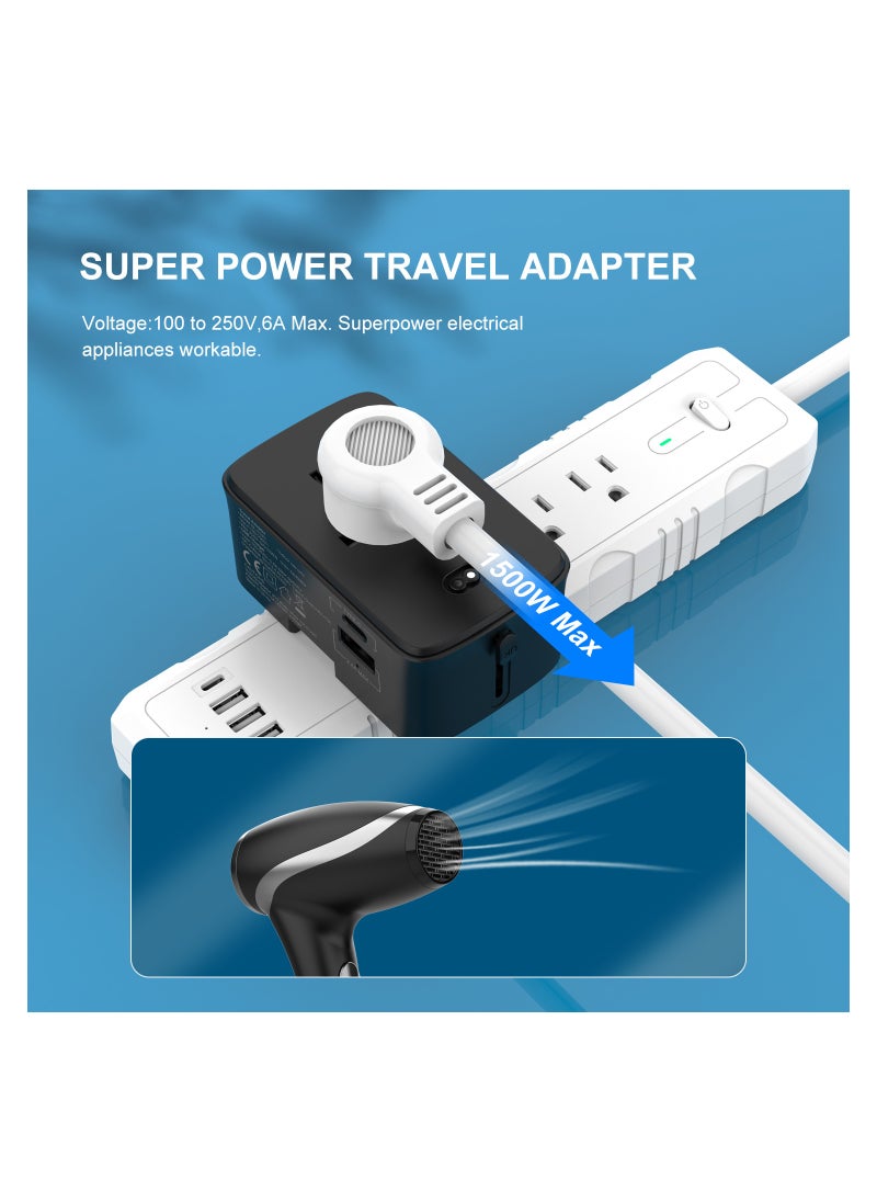 CAROSKI CAROSKI Universal Travel Adapter 3.4A - 5000mah Power Bank with Type-C Fast Charging Adaptor for iPhone - Samsung - Tablet  - Image 4