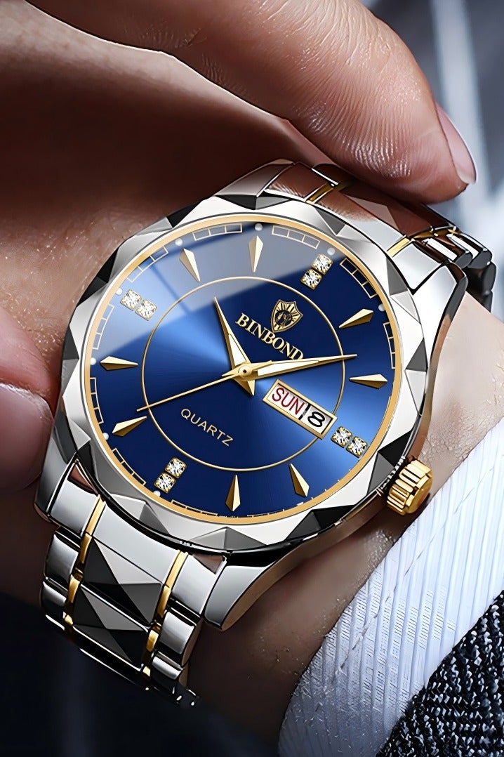 بينبوند الرجال والسيدات كوارتز ووتش أزياء فاخرة للماء ووتش الفولاذ المقاوم للصدأ الأعمال المعصم ووتش - Image 4