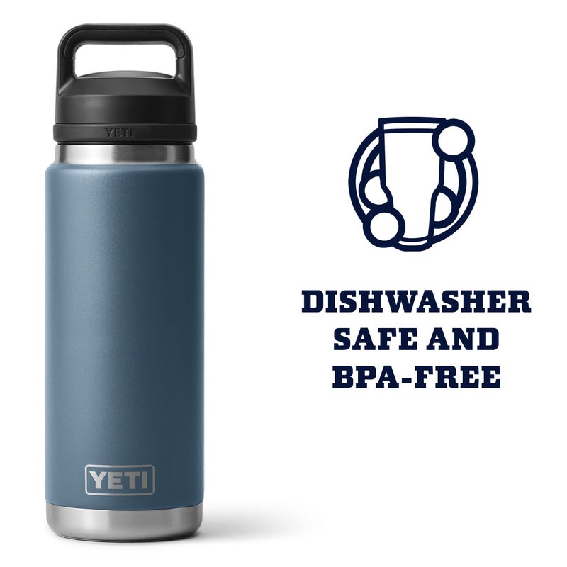 YETI Rambler 26 oz Bottle, Leakproof, Vacuum Insulated, Stainless Steel with Chug Cap, Nordic Blue - Image 5