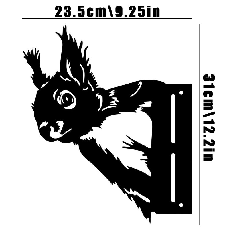 Generic Cross-border Independent Station Garden Decoration Peeping Cow Outdoor Giraffe Metal Iron Decoration Courtyard Plug-in Ornaments Squirrel