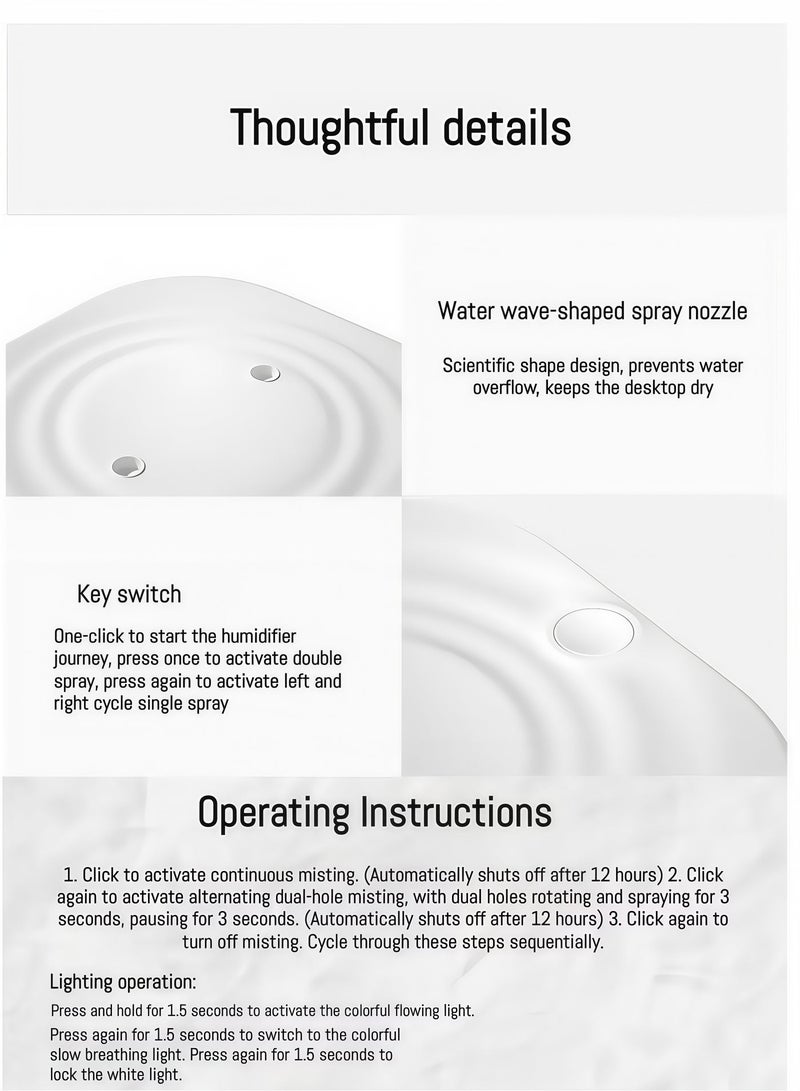 Smart Ultrasonic Humidifier | 2L Capacity | Quiet Operation | Aromatherapy Function | Auto-Off | Suitable for Bedrooms, Living Rooms, and Offices - Image 3