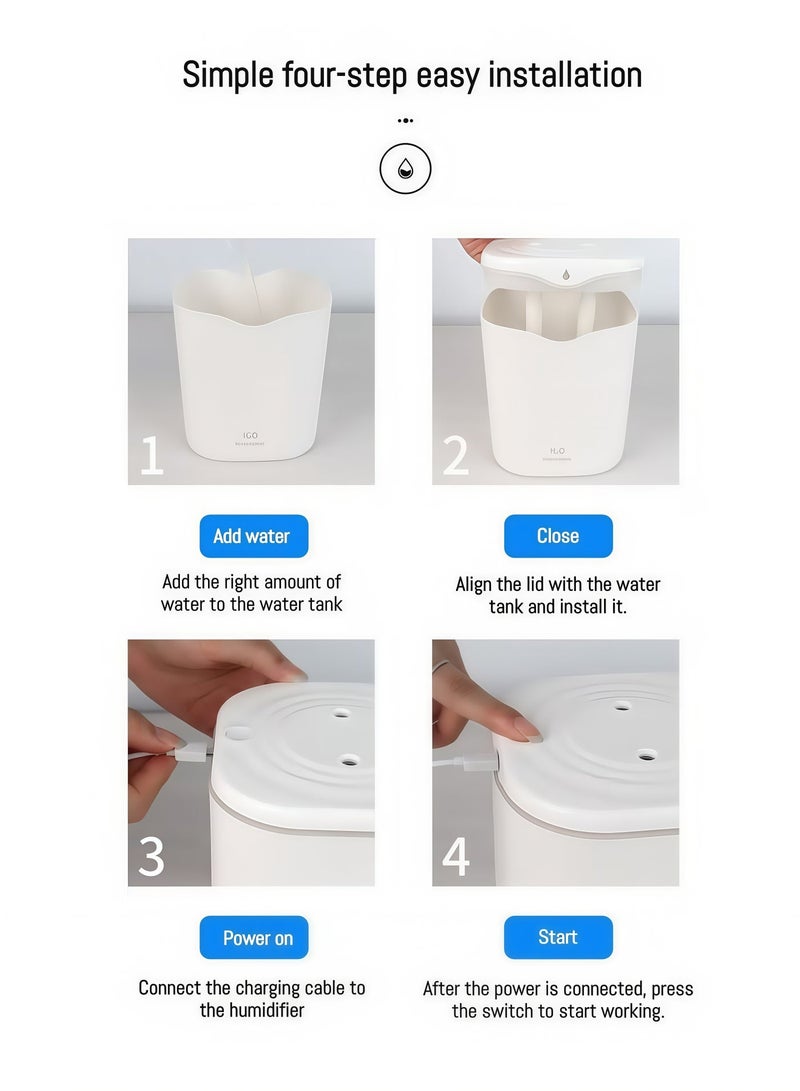 Smart Ultrasonic Humidifier | 2L Capacity | Quiet Operation | Aromatherapy Function | Auto-Off | Suitable for Bedrooms, Living Rooms, and Offices - Image 4