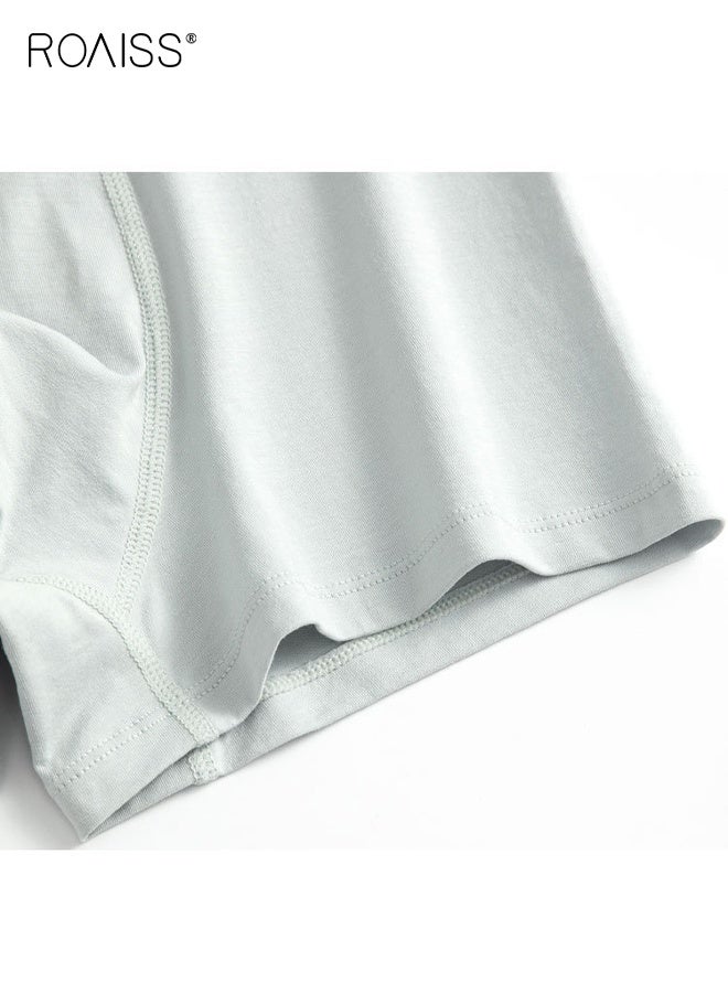 roaiss 4 PCS Antibacterial Boxer Shorts Men Cotton Mens Underwear Shorts  Breathable  Non-marking Boxer Briefs Comfortable Skin-Friendly Not Stuffy  - Image 4