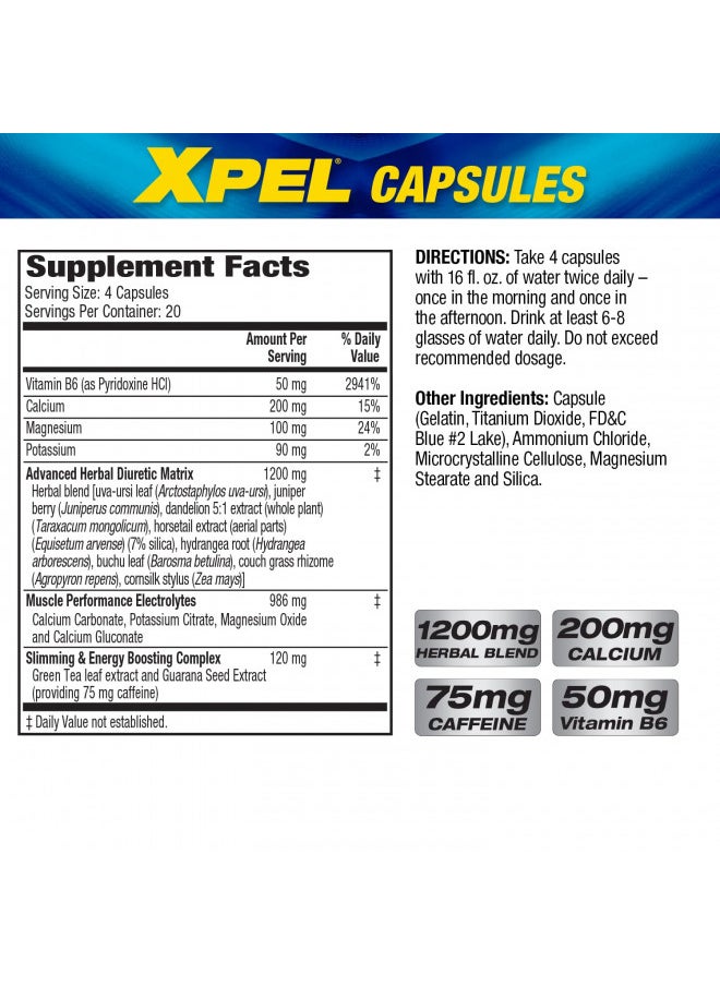 Maximum Human Performance MHP Xpel Maximum Strength Diuretic Capsules, 80 Count (Pack of 2) (Packaging May Vary)  - Image 2