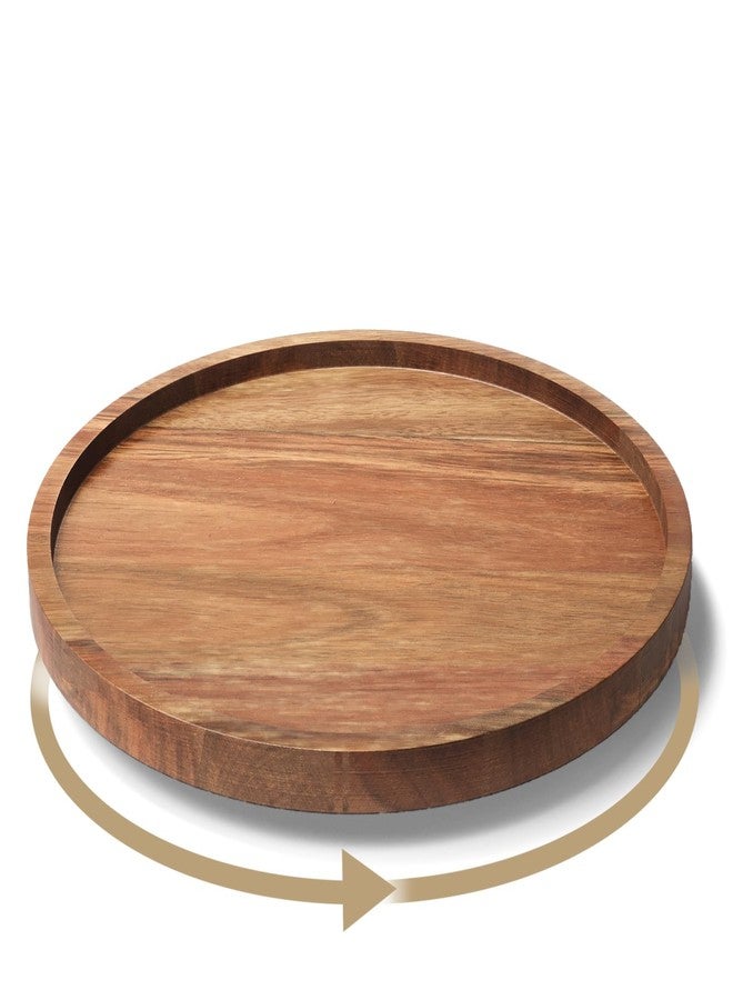 VERTORGAN Lazy Susan Organizer for Kitchen,Acacia Wood Turntable for Cabinet, Pantry, Table, Countertop, Vanity, Spice Rack（Small） - Image 1