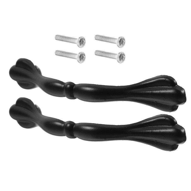 Black Cabinet Drawer Pulls 96mm Hole Center Kitchen Dresser Handles Hardware Accessories 2pcs - Image 2