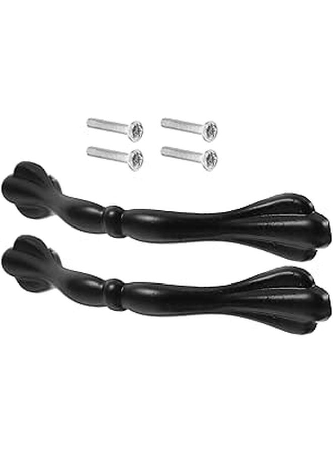Black Cabinet Drawer Pulls 96mm Hole Center Kitchen Dresser Handles Hardware Accessories 2pcs - Image 1